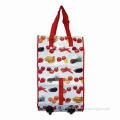 Foldable PP Shopping/Trolley Bag, Measures 34.5 x 40 x 15cm, Customized Prints Accepted